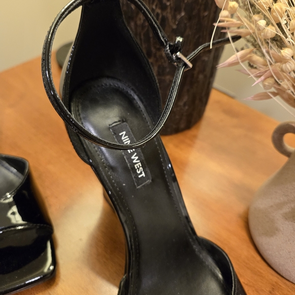 Nine West Glossy Black Wedge Heels - Picture 7 of 10